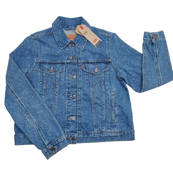 Levi's Premium Original Trucker Jacket Galactic Wash Women's Size Large NWT - Picture 1 of 15